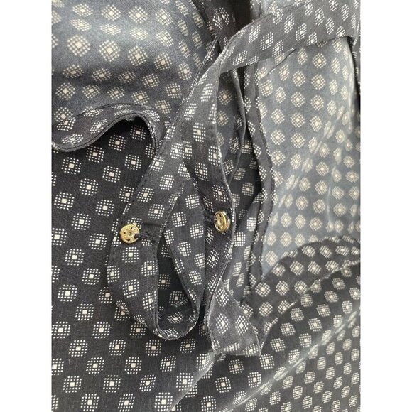 Lands End Navy Blue White Geometric Print Sleeveless Pull Over Tank Size 2P - Picture 8 of 8